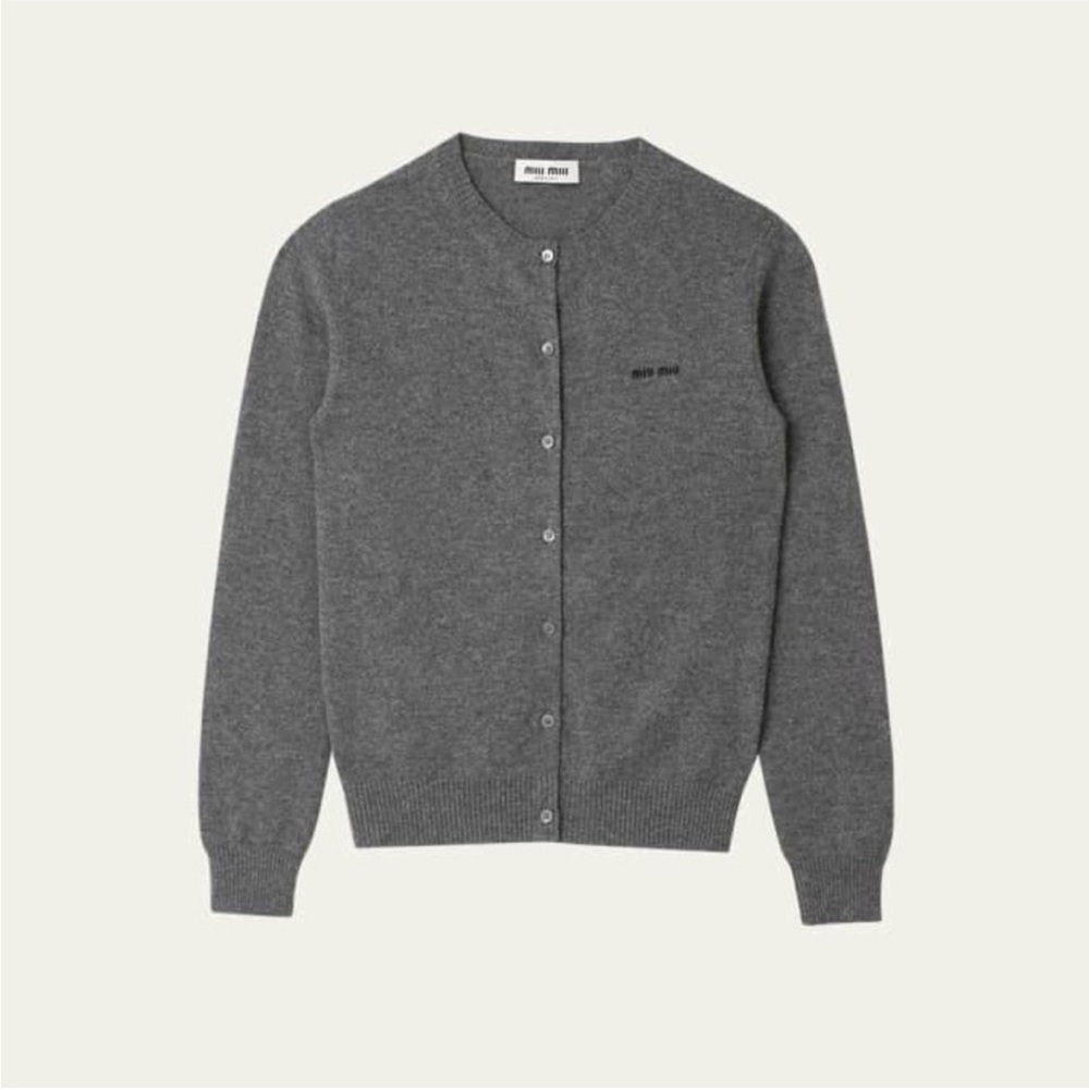 Private Client Only MIU MIU Intarsia Logo Cashmere Cardigan It38